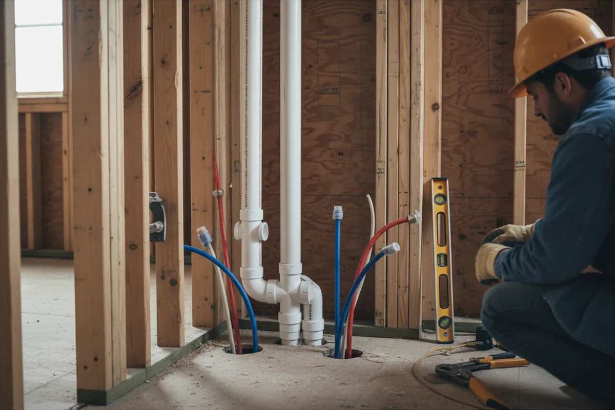 Drain and supply rough-in during Garbage Disposal Repair in Berlin